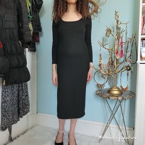 Banana Republic Black Ribbed Scoop Neck Dress (New With Tags)